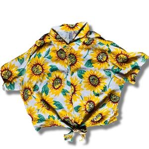 American Apparel Sunflower Tie Front Crop Top